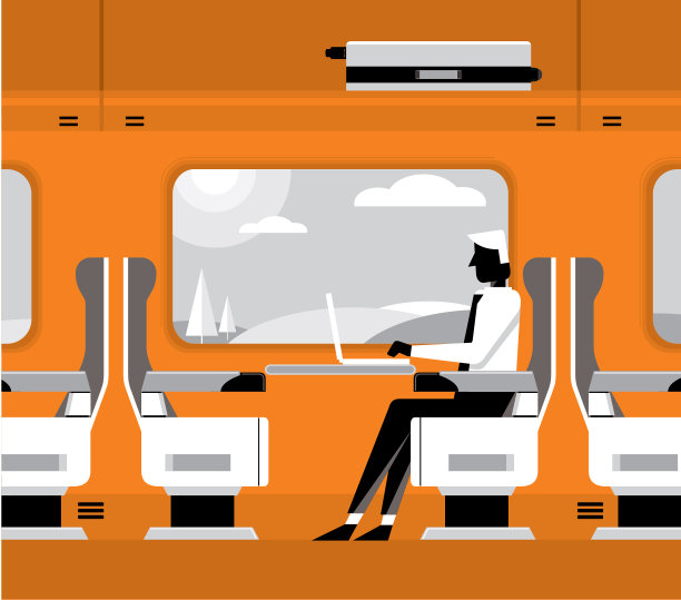 在火车上旅行-商人图片下载