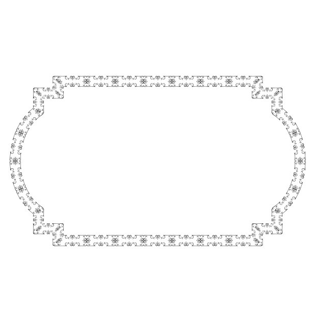 分支月桂矩形复古框架花花环叶矢量花边界水平框架图片框架分支月桂植物剪影黑色元素装饰图片下载