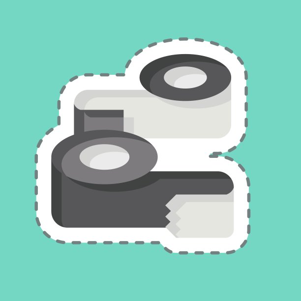 不干胶线切纸胶。与缝纫有关的符号。简单的设计说明图片下载