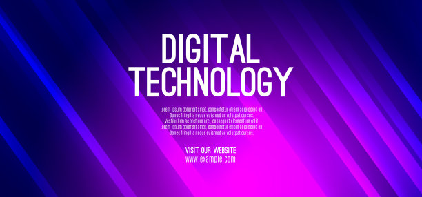 抽象数字技术未来电路蓝紫色背景，网络科学技术，创新通信未来，Ai大数据，互联网网络连接，云高科技插画向量图片下载