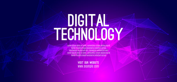 抽象数字技术未来电路蓝紫色背景，网络科学技术，创新通信未来，Ai大数据，互联网网络连接，云高科技插画向量图片下载