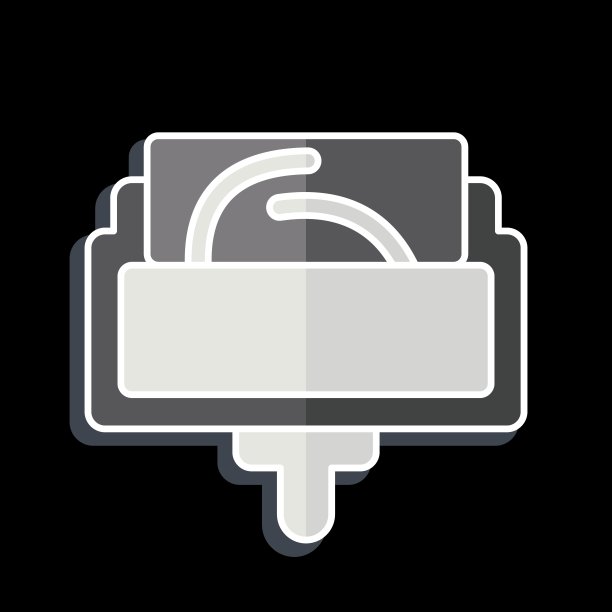 图标在织物上滚动图案。与缝纫有关的符号。光滑的风格。简单的设计说明图片下载