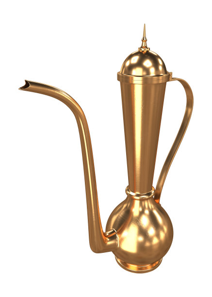 阿拉伯茶壶，金色图片下载
