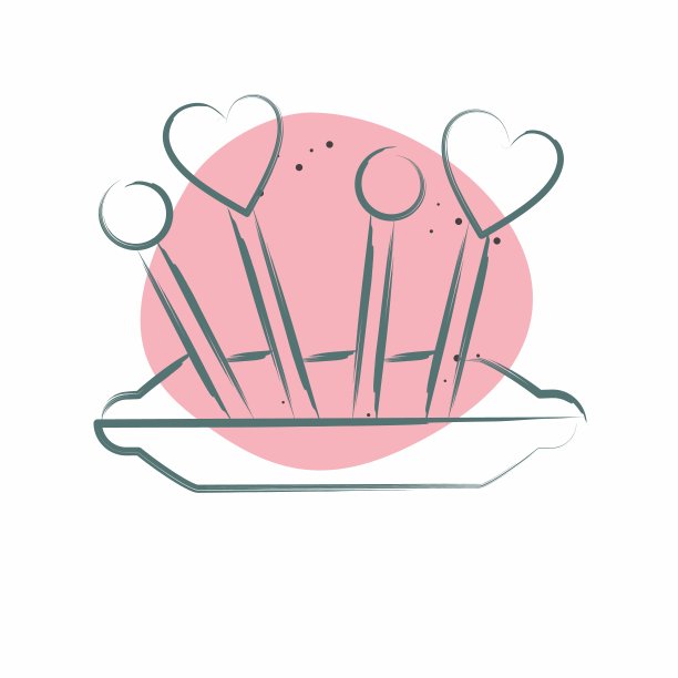 图标销。与缝纫有关的符号。色斑样式。简单的设计说明图片下载