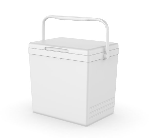 空白便携式冷藏箱冰箱孤立在白色背景。图片下载