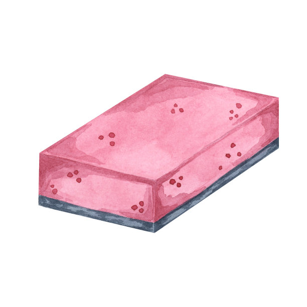 粉红色的海绵和灰色的水彩洗涤垫。用于擦洗餐具、台面和其他表面的海绵。家政剪贴画图片下载