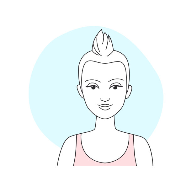 头时尚时尚的漂亮年轻女子与可爱的短发图片下载