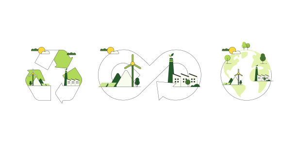 循环经济。环境、社会和治理的概念。绿色能源概念。生态环境可持续发展。平面简约风格。矢量插图。图片下载