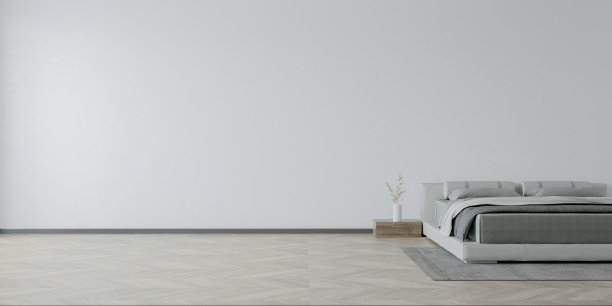 卧室室内设计。三维渲染图片下载