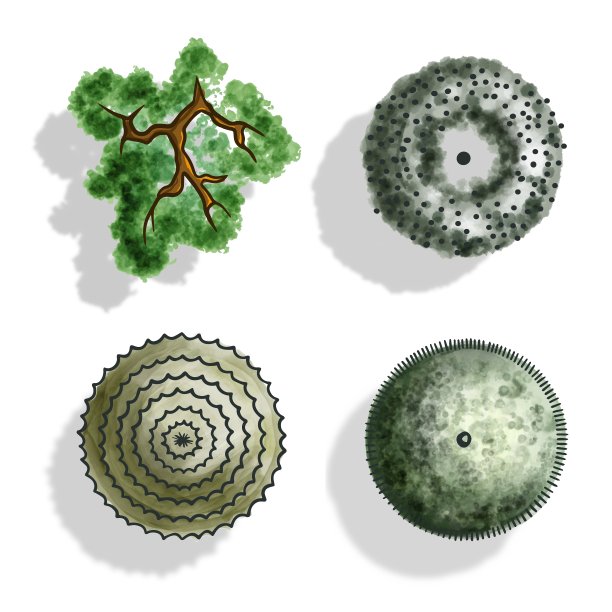 矢量树象形图的颜色设计图片下载