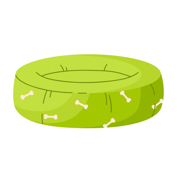 睡觉和休息用的猫家具。宠物床用骨头图案装饰。舒适的猫或狗的睡眠垫。舒适的动物枕头。孤立的矢量插图在卡通风格图片下载