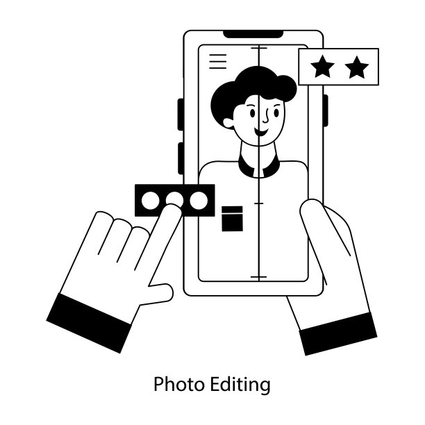 现代线条迷你插图的照片编辑图片下载