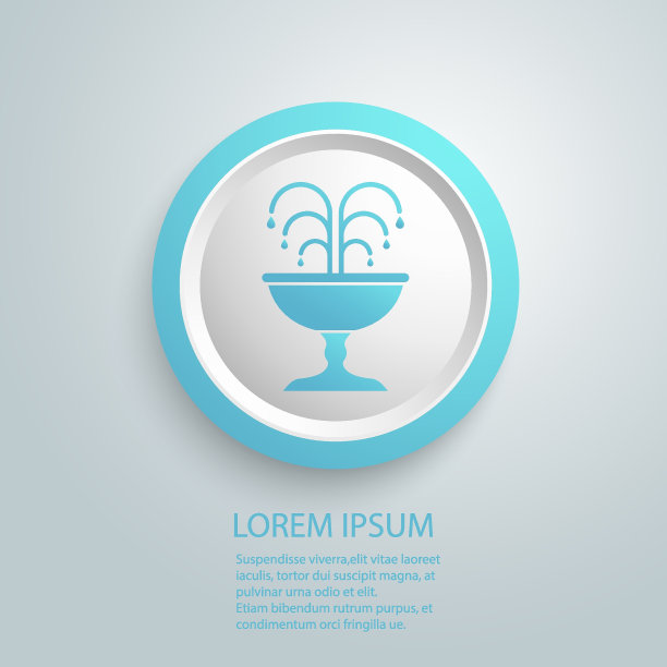 喷泉平面图标。矢量隔离最小插图标志图片下载