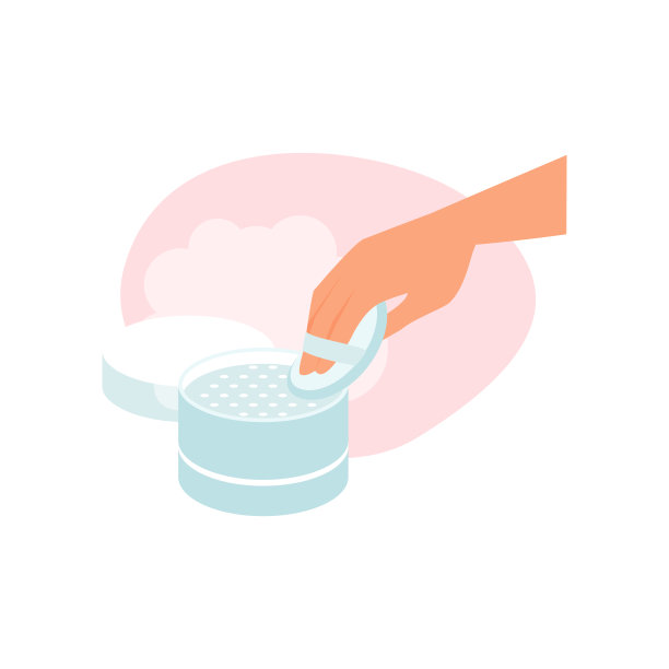 手持式粉扑用于从塑料包装中应用紧凑的松散粉末图片下载