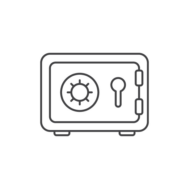 金属银行安全图标在平面风格。货币库矢量插图上孤立的背景。仓储标牌经营理念。图片下载