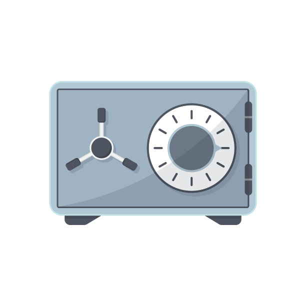 金属银行安全图标在平面风格。货币库矢量插图上孤立的背景。仓储标牌经营理念。图片下载