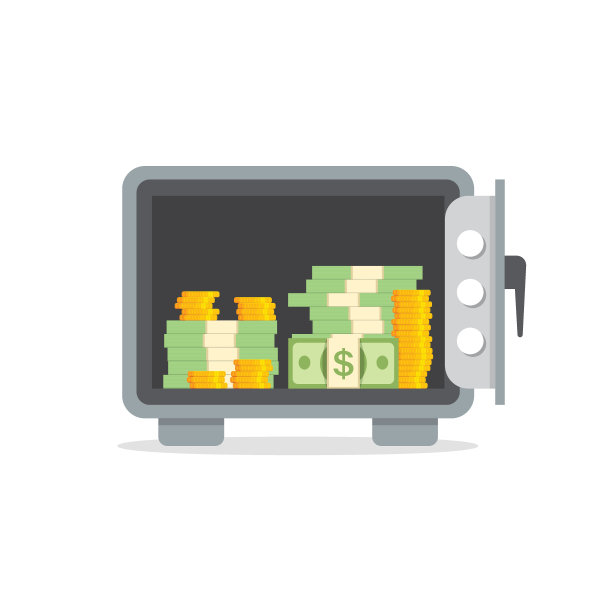 金属银行安全图标在平面风格。货币库矢量插图上孤立的背景。仓储标牌经营理念。图片下载