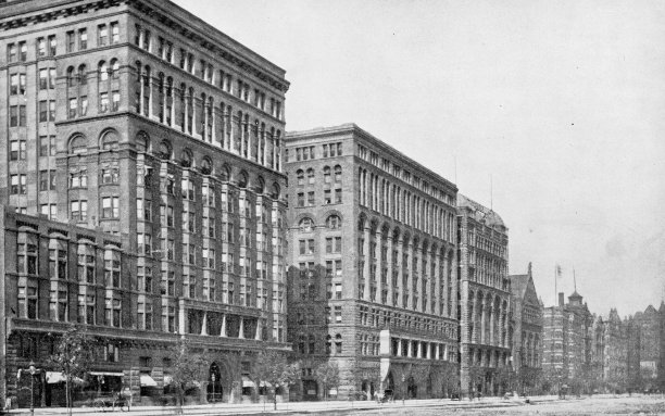 芝加哥古色古香的照片:礼堂大楼图片下载