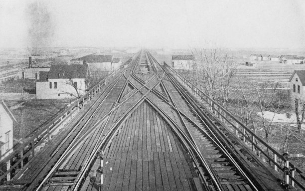 芝加哥的古董照片:抬高铁路图片下载