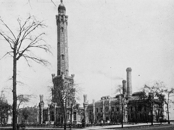 芝加哥的古董照片:主要的自来水厂，北边图片下载