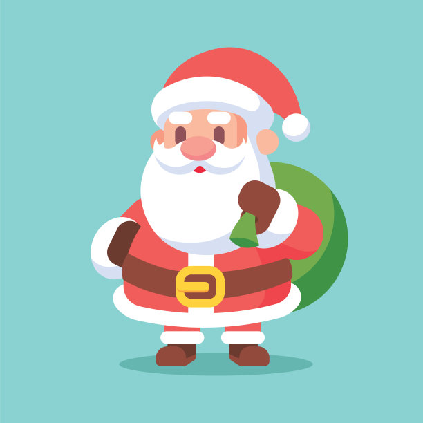 圣诞快乐可爱的卡通圣诞老人人物插画图片下载