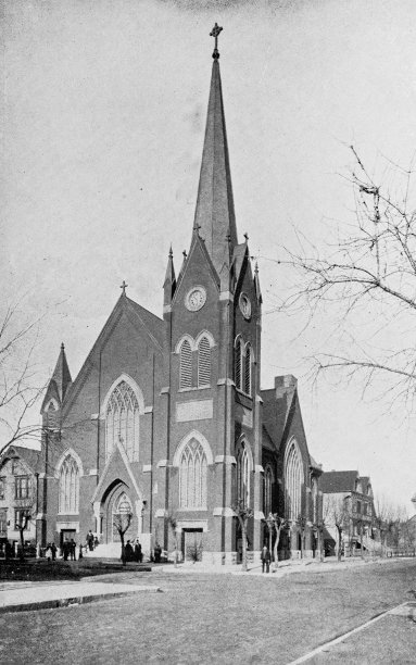 芝加哥的古董照片:教堂，贵族街图片下载