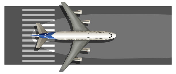 跑道上飞机的俯视图图片下载