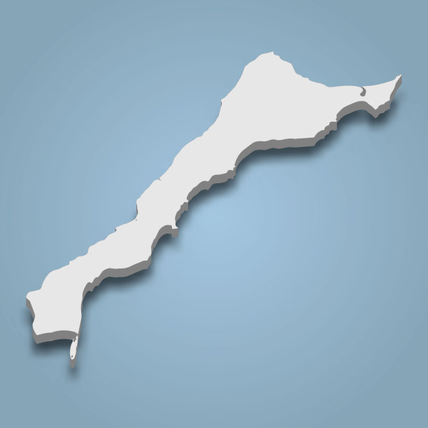 国后岛三维等距地图国后岛是日本的一个岛屿图片下载