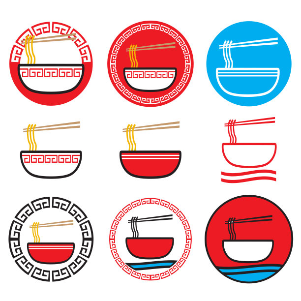 面条标志或食品概念的图标。图片下载