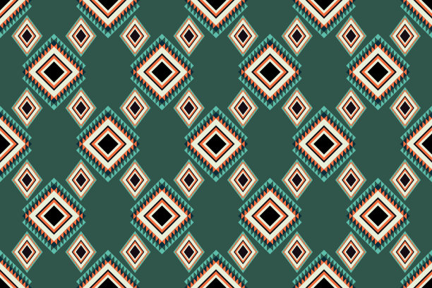 纳瓦霍部落矢量无缝模式。印第安人的装饰品。西南民族装饰风格。波西米亚几何装饰。矢量无缝模式。墨西哥毛毯，地毯。编织地毯插图。图片下载