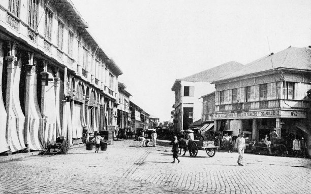 美西战争期间菲律宾的古照片，马尼拉华人区图片下载