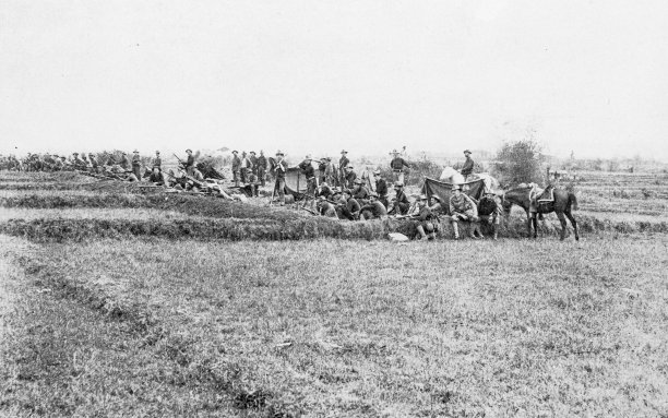 美西战争期间菲律宾的古董照片，美国第三炮兵图片下载