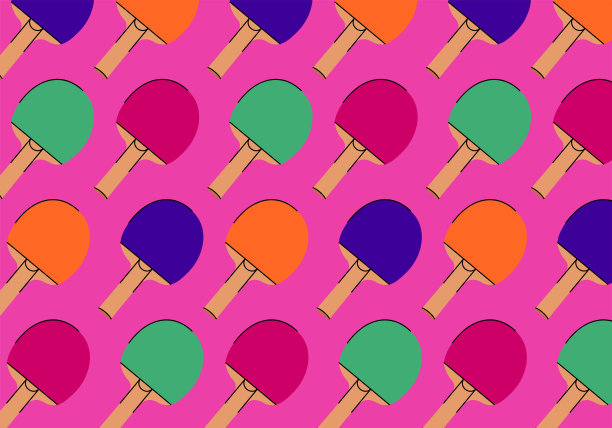 矢量时尚乒乓球无缝模式1图片下载