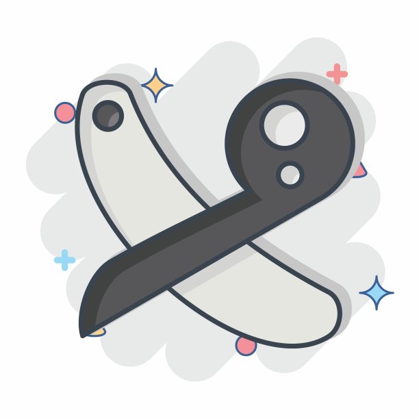 图标的统治者。与缝纫有关的符号。漫画风格。简单的设计说明图片下载