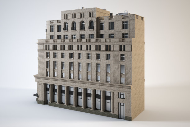 一座大型的多层建筑，雄伟而古色古香。图片下载