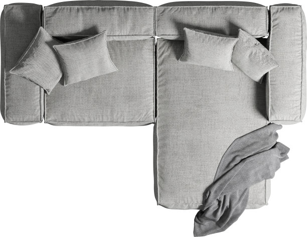 带靠垫的沙发俯视图图片下载