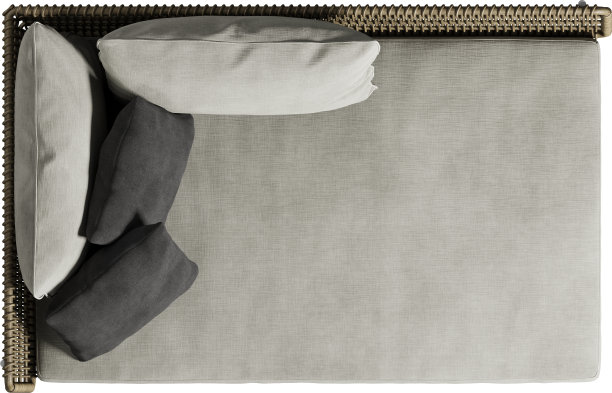 带靠垫的沙发俯视图图片下载