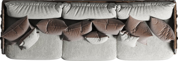 带靠垫的沙发俯视图图片下载