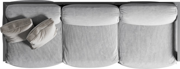 带靠垫的沙发俯视图图片下载