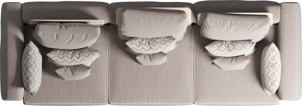 带靠垫的沙发俯视图图片下载