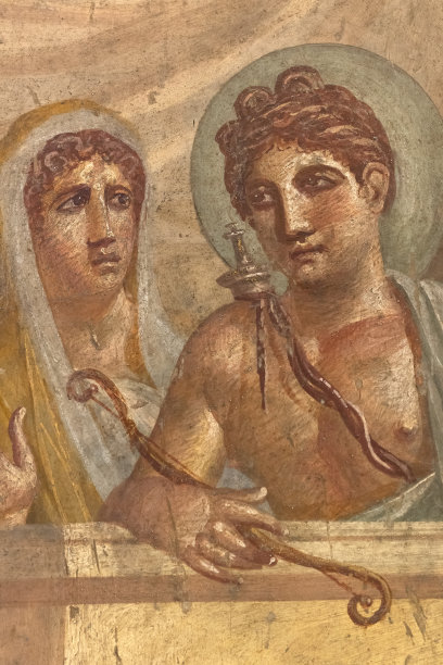 庞贝的阿波罗和《悲剧诗人之家》中的缪斯的壁画肖像图片下载