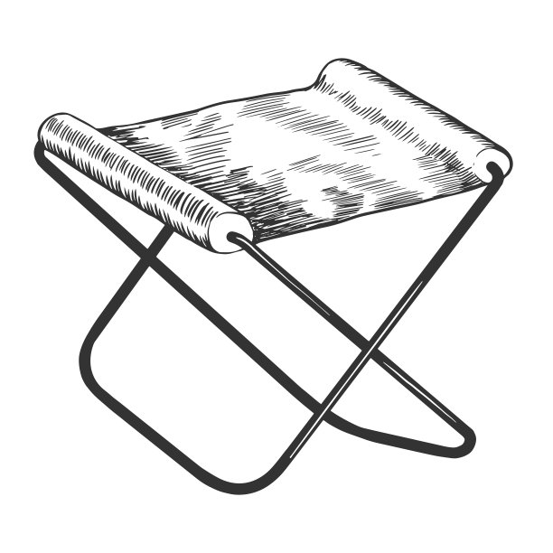素描风格便携式野营椅图片下载