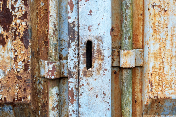 海运集装箱生锈的门图片下载
