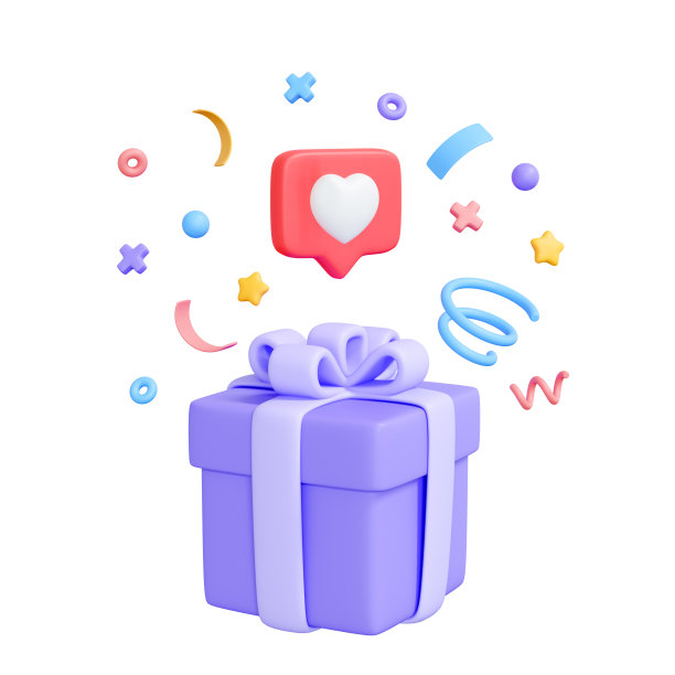 紫色礼盒与白色蝴蝶结隔离在白色背景。三维渲染图片下载