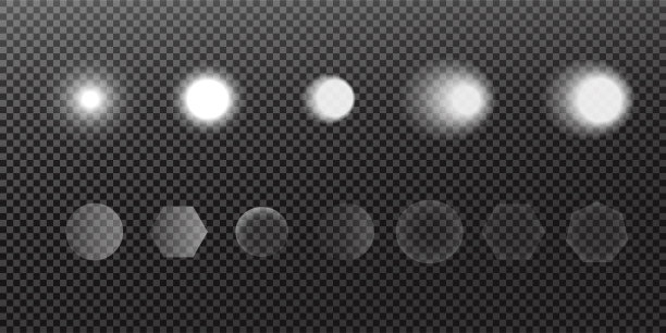 发光的灯光效果。闪闪发光孤立。白色散景元素。装饰圣诞、新年晚会。神奇的照片叠加。透明背景可以在矢量文件中删除。图片下载