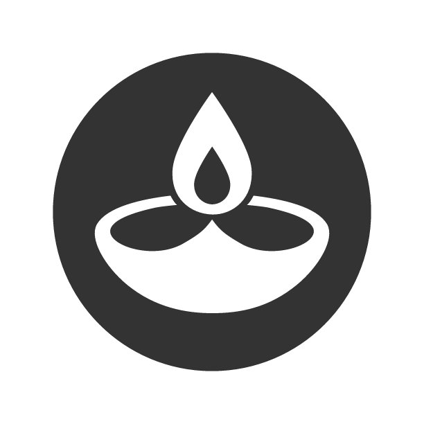 Diya字形图标。轮廓的象征。伊斯兰油灯。排灯节。灯节。烧碗油灯。负空间。矢量隔离图图片下载