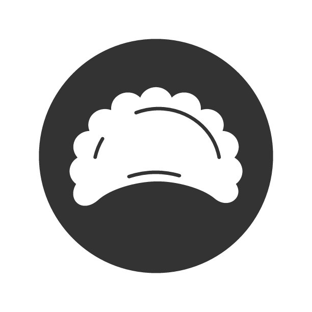 饺子，锅贴或饺子平面矢量图标的食品应用程序和网站图片下载