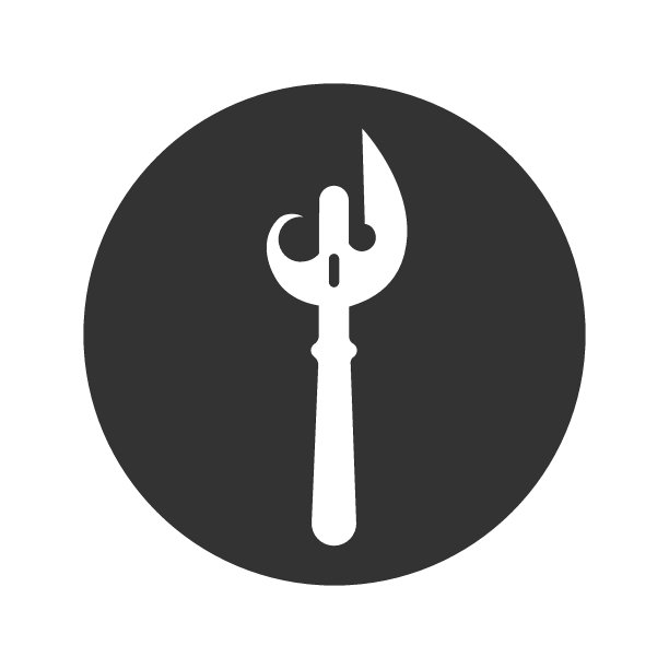 开罐器图标在灰色背景与圆形阴影。矢量图图片下载