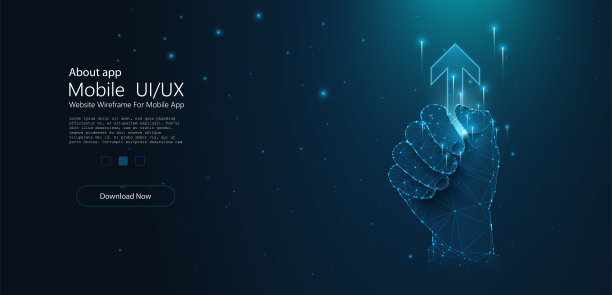 移动UI/UX设计与未来的手插画图片下载