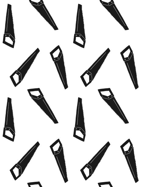 矢量无缝模式手绘涂鸦素描锯图片下载